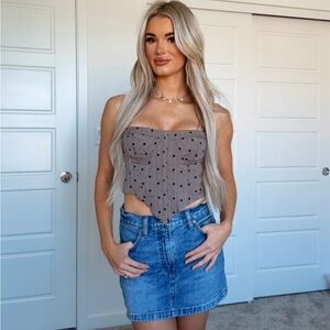 Polka Dot Striped Corset Top